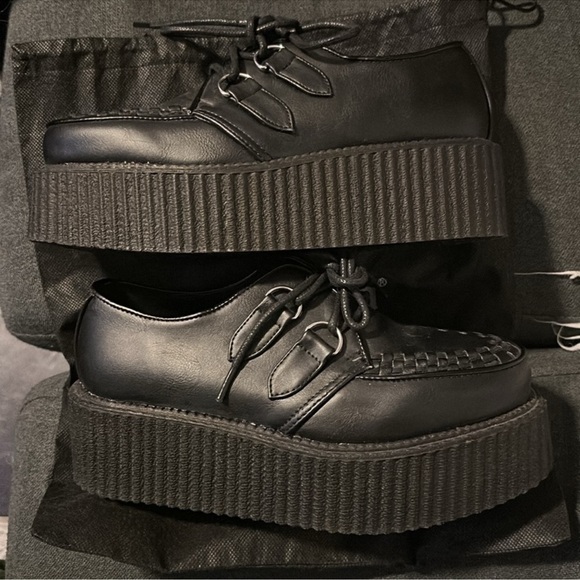 Demonia vintage Black Men's Loafers creeper preowned - Picture 3 of 13